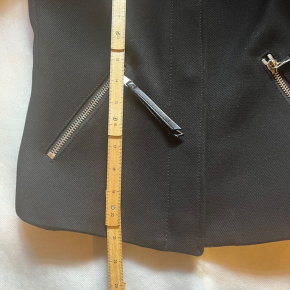 REBECCA TAYLOR Moto Biker Leather Quilted Twill Quilt Oversized Jacket 2‎ XS - Picture 14 of 14